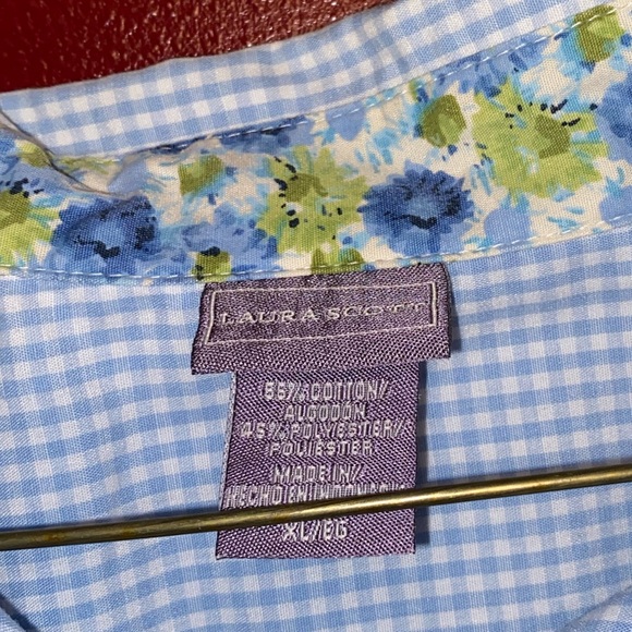 Laura Scott Gingham Button Down Shirt Size Women’s Extra Large - Picture 3 of 10